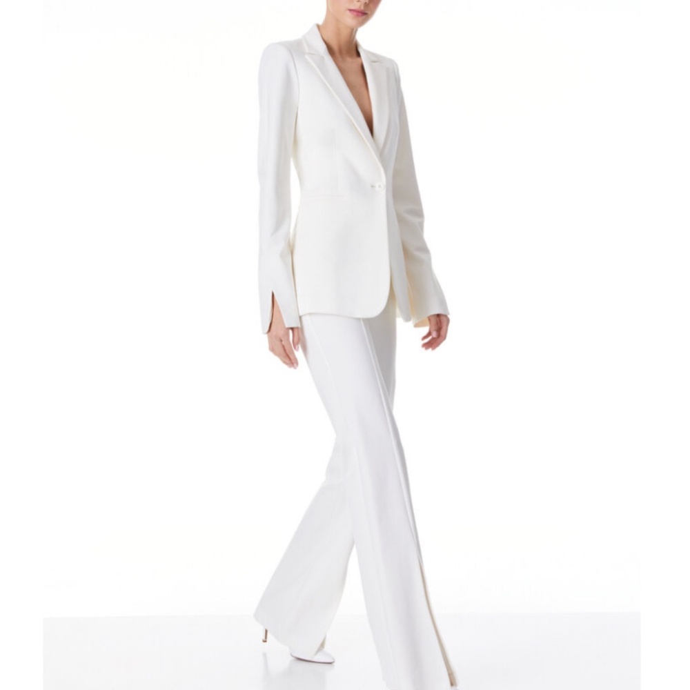 NEW WITH TAGS Alice & Olivia Breann fitted blazer off white size 0 - Picture 5 of 10